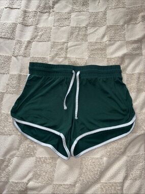 Rue21 Dark Green Athletic Shorts with White Trim